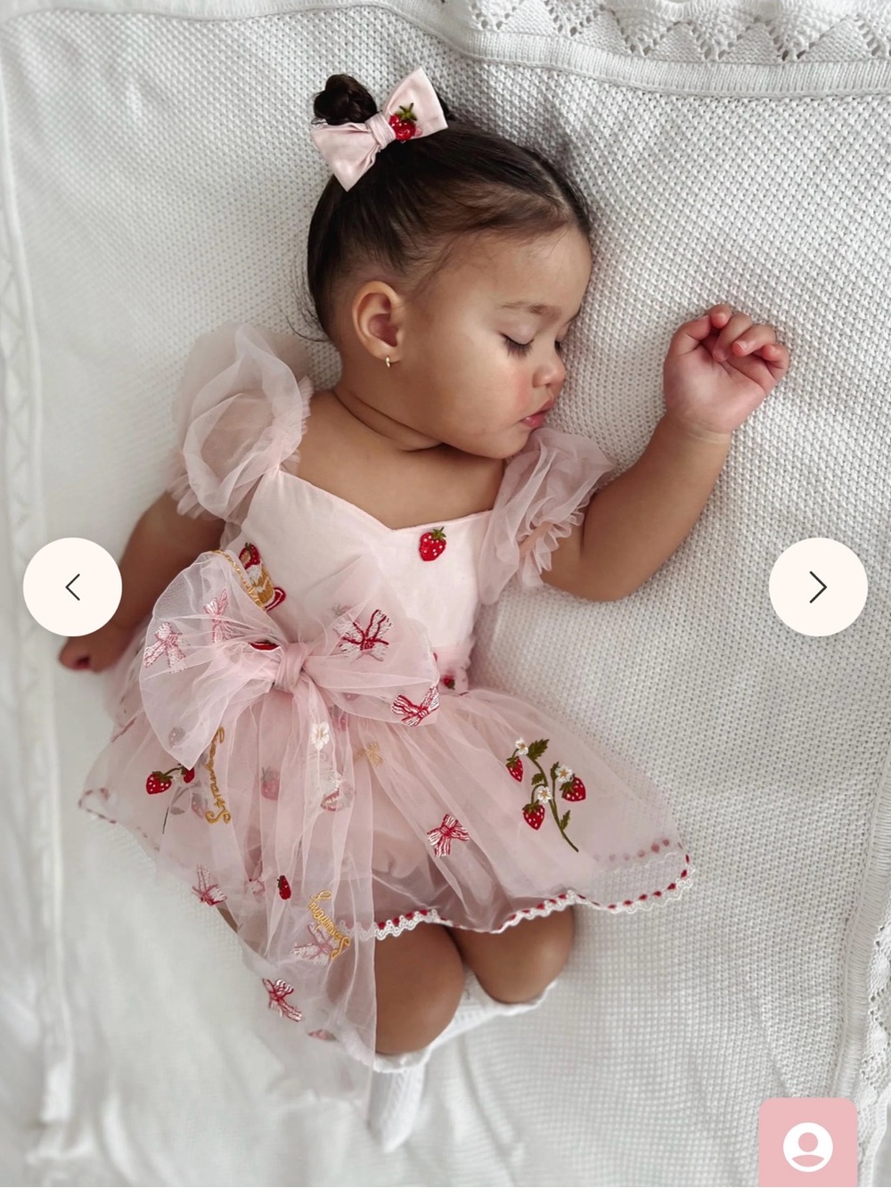 Arabella and Rose Girls Pink Strawberry Tulle Party Dress